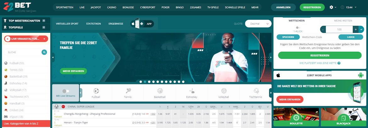 22Bet Sportwetten Schweiz
