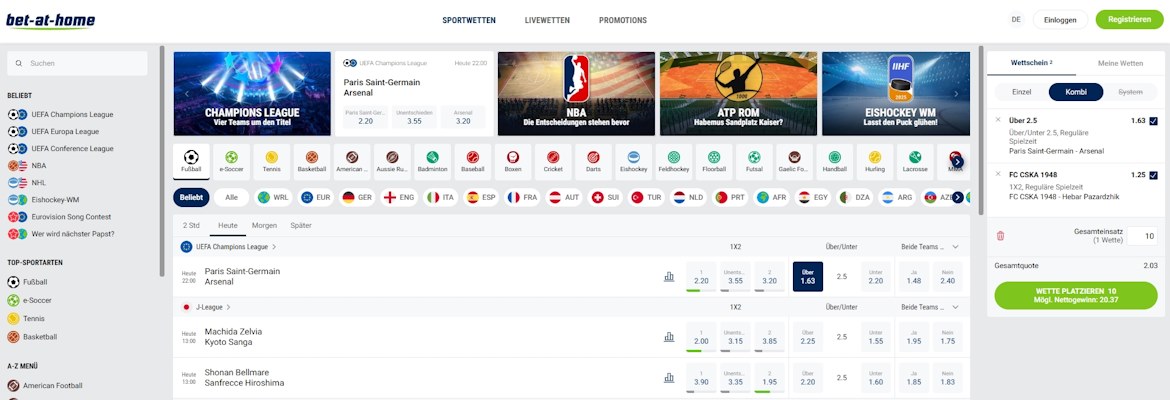 Bet at Home Sportwetten Schweiz