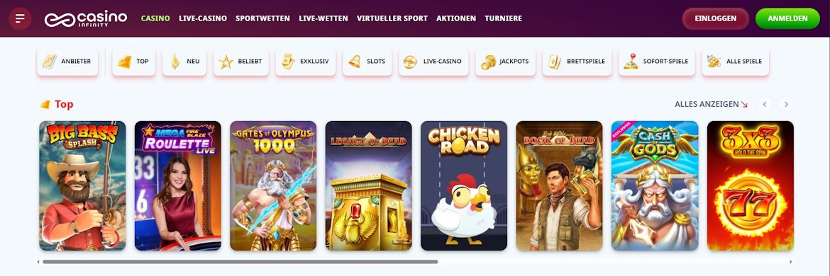 Casino Infinity Casino Bereich