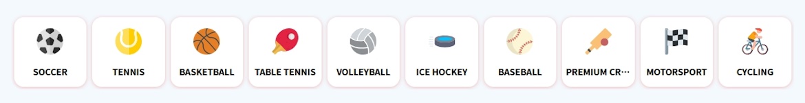 Casino Infinity Sportarten