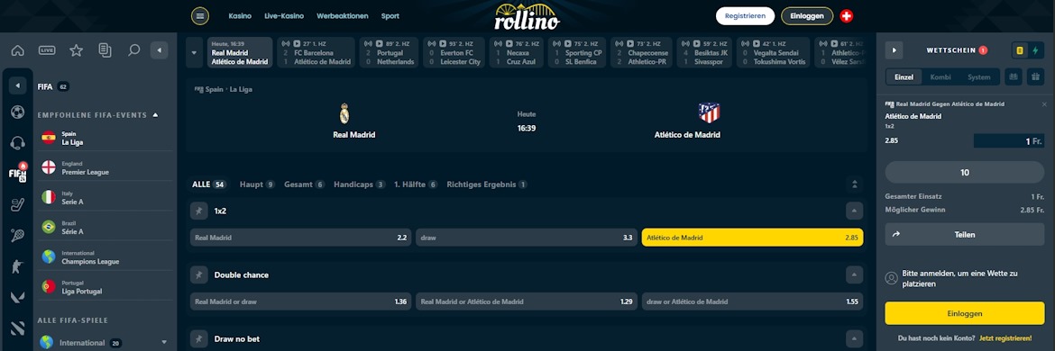 Rollino Live Wetten