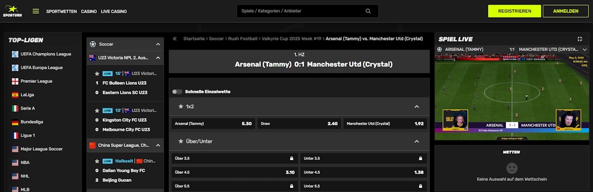 Sportuna Live Wetten